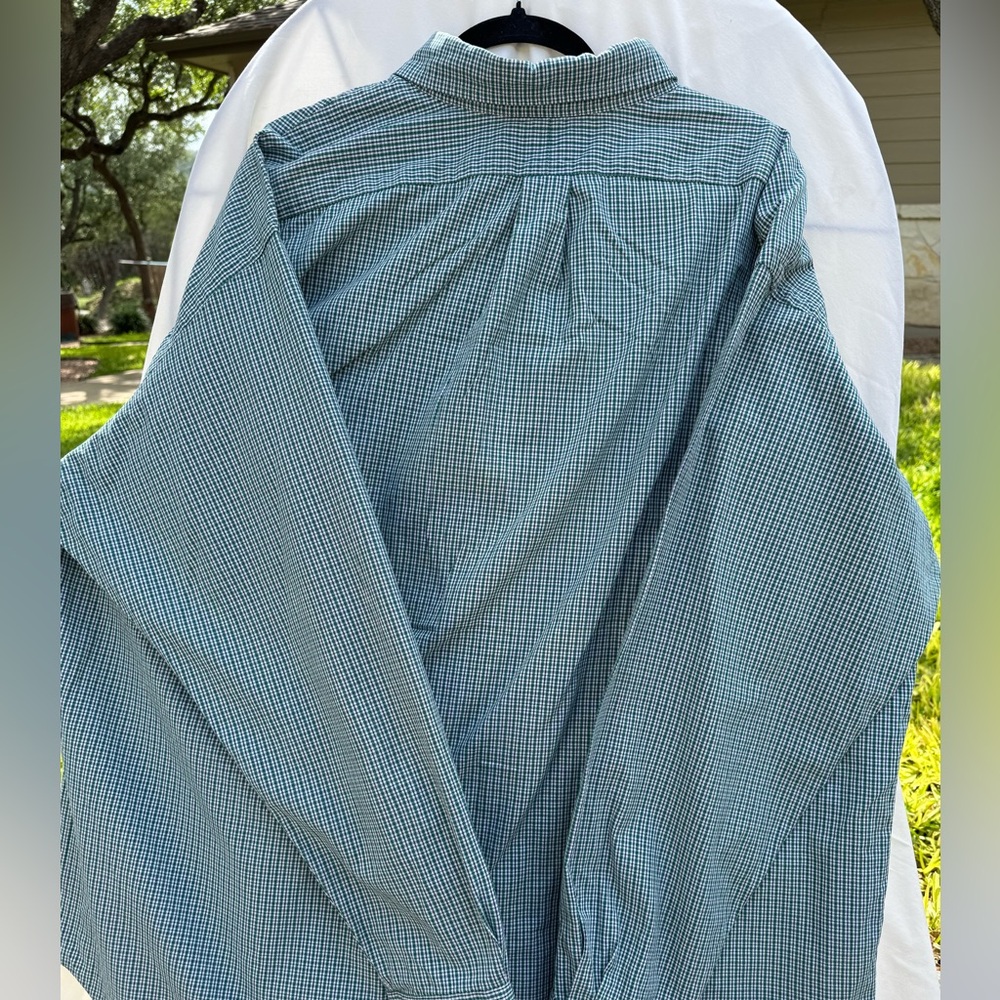 Ralph Lauren Green & Blue‎ Checkered Men's Button Down Shirt XXL (2XL) - Picture 6 of 8